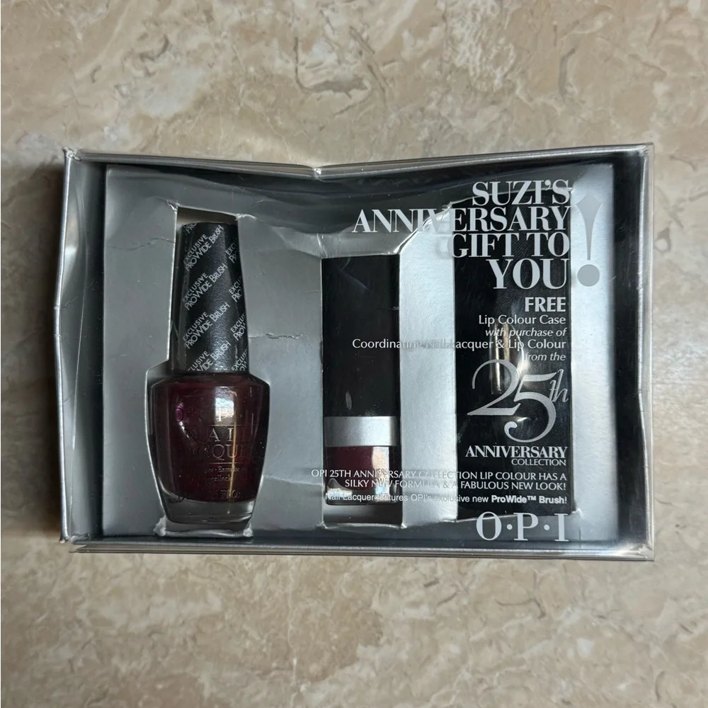 OPI 25th Anniversary Set Nail Lacquer It's a Doozi Says Suzi Polish Lipstick NIB